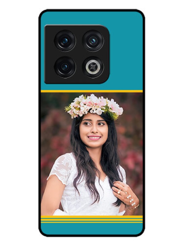 Custom OnePlus 10 Pro 5G Custom Metal Phone CaseYellow and Blue Design