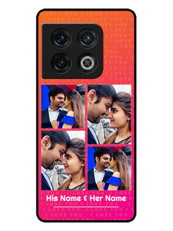 Custom OnePlus 10 Pro 5G Custom Metal Phone CaseI Love You Pink Design