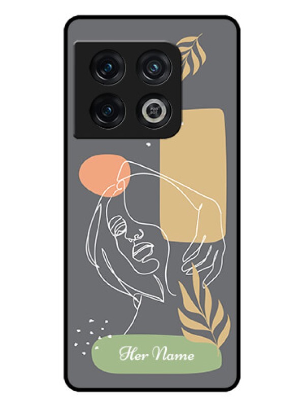 Custom OnePlus 10 Pro 5G Custom Metal Phone CaseGazing Woman Line Art Design