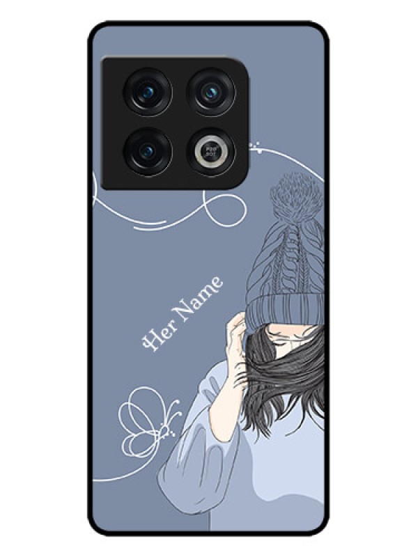 Custom OnePlus 10 Pro 5G Custom Metal Phone CaseGirl In Winter Outfit Design