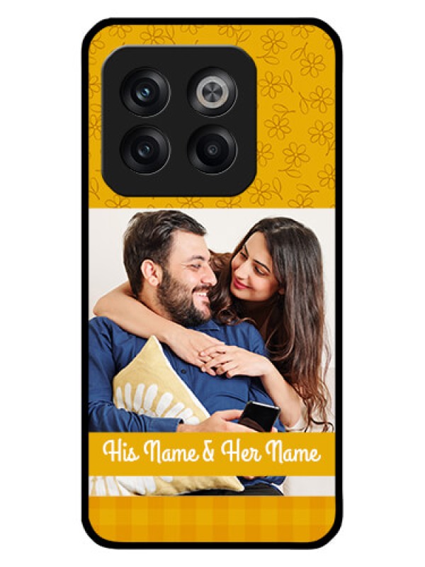 Custom OnePlus 10T 5G Custom Metal Phone CaseYellow Floral Design