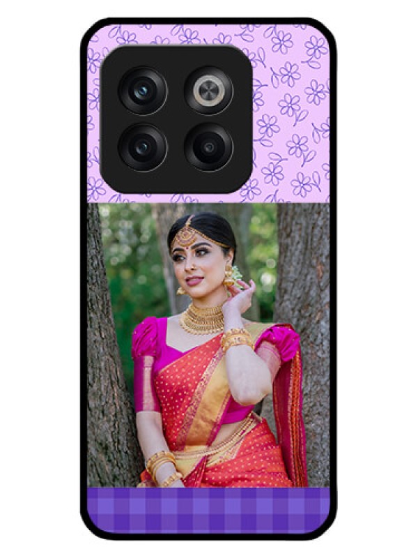 Custom OnePlus 10T 5G Custom Metal Phone CasePurple Floral Design