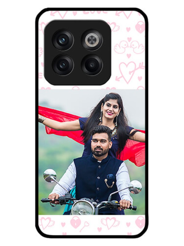 Custom OnePlus 10T 5G Custom Metal Phone CasePink Flying Heart Design