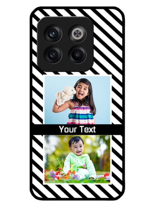Custom OnePlus 10T 5G Custom Metal Phone CaseBlack And White Stripes Design