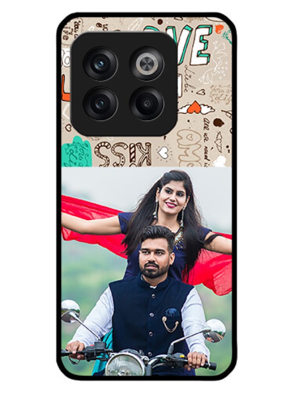 Custom OnePlus 10T 5G Custom Metal Phone CaseLove Doodle Pattern