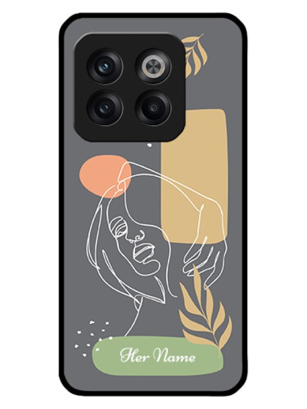 Custom OnePlus 10T 5G Custom Metal Phone CaseGazing Woman Line Art Design