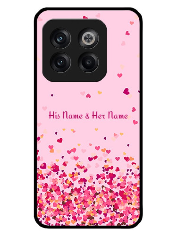Custom OnePlus 10T 5G Custom Metal Phone CaseFloating Hearts Design