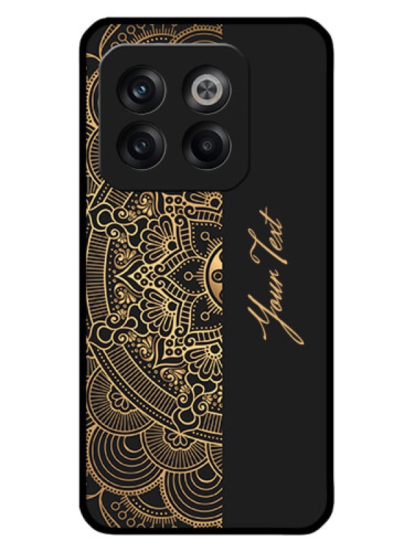 Custom OnePlus 10T 5G Custom Metal Phone CaseMandala Art With Custom Text Design