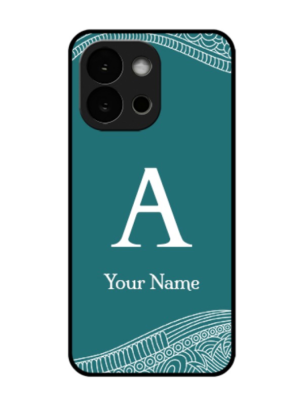 Custom OnePlus 13s 5G Custom Metal Phone Case - Line Art Pattern With Custom Name Design