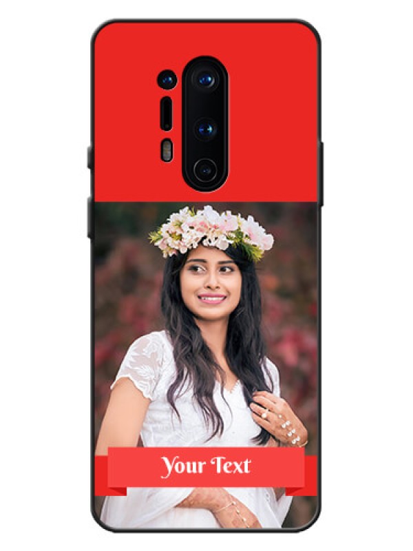Custom OnePlus 8 Pro Custom Metal Phone Case - Simple Red Color Design