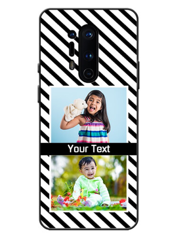 Custom OnePlus 8 Pro Custom Metal Phone Case - Black And White Stripes Design
