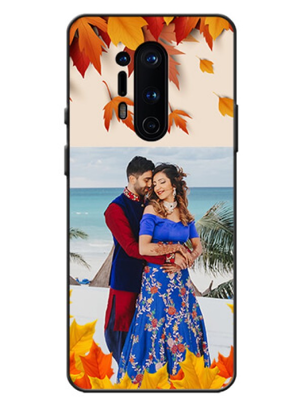 Custom OnePlus 8 Pro Custom Metal Phone Case - Autumn Maple Leaves Design