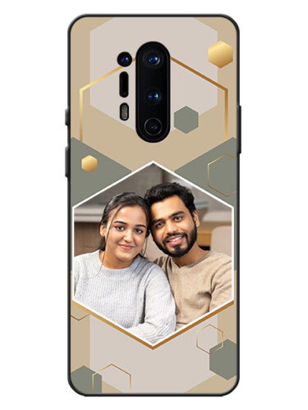 Custom OnePlus 8 Pro Custom Metal Phone Case - Stylish Hexagon Pattern Design