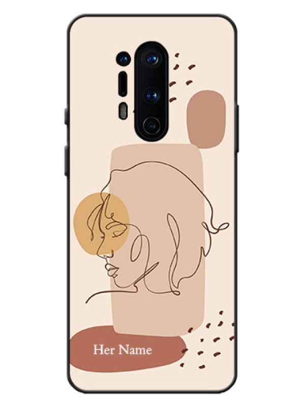 Custom OnePlus 8 Pro Custom Metal Phone Case - Calm Woman Line Art Design