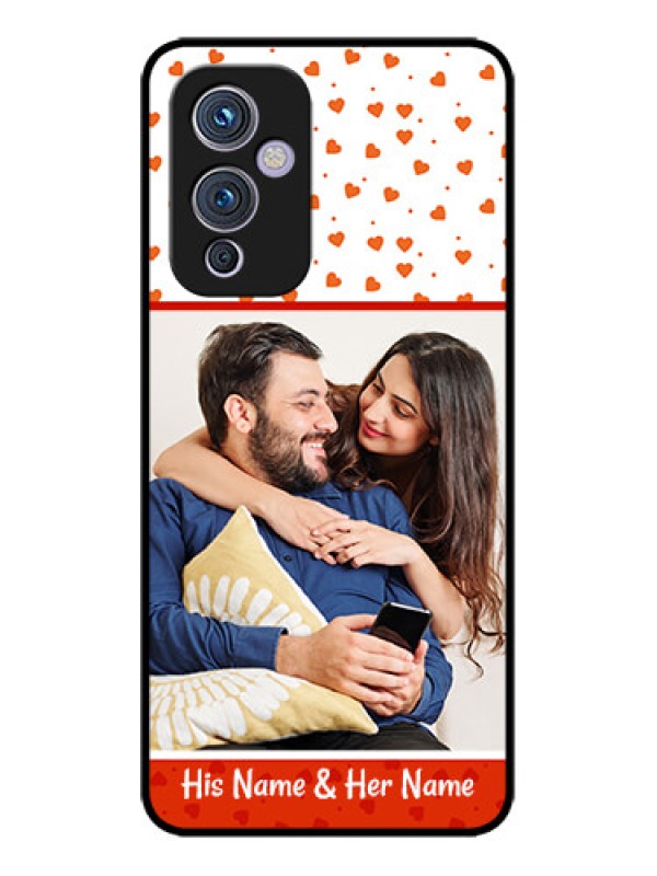 Custom OnePlus 9 5G Custom Metal Phone CaseOrange Love Symbol Design