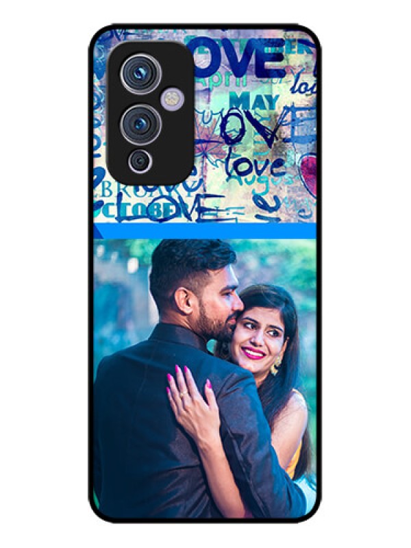 Custom OnePlus 9 5G Custom Metal Phone CaseColorful Love Design