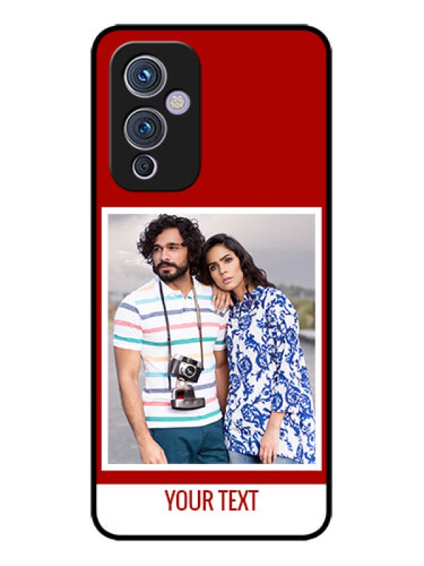 Custom OnePlus 9 5G Custom Metal Phone CaseRed Color Design