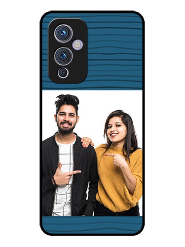 Custom OnePlus 9 5G Custom Metal Phone CaseBlue Pattern Cover Design
