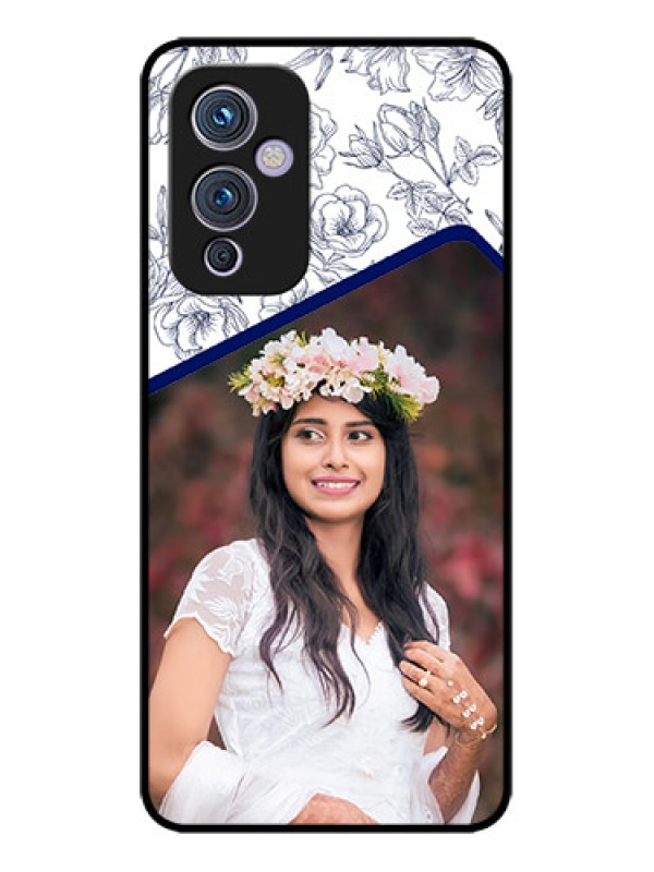 Custom OnePlus 9 5G Custom Metal Phone CaseClassy Floral Design