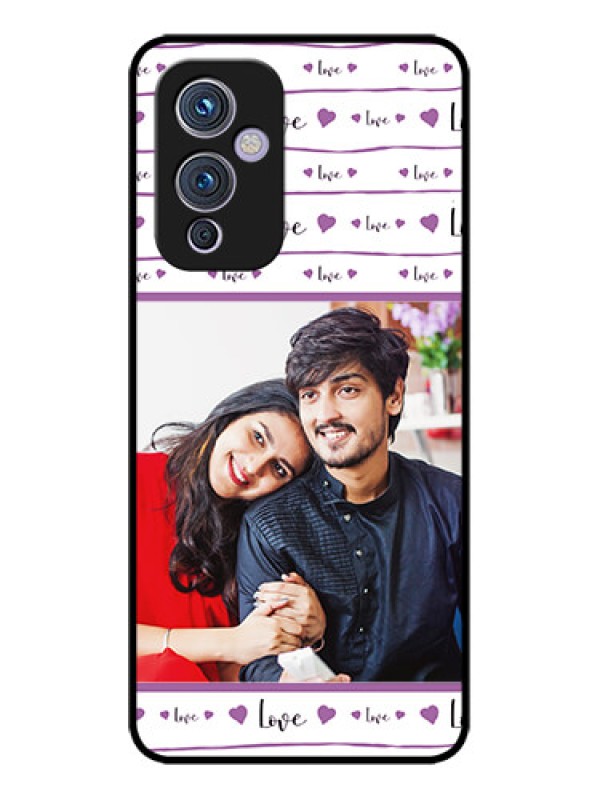 Custom OnePlus 9 5G Custom Metal Phone CaseCouples Heart Design