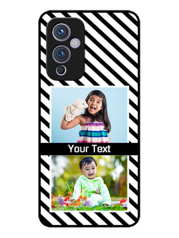 Custom OnePlus 9 5G Custom Metal Phone CaseBlack And White Stripes Design