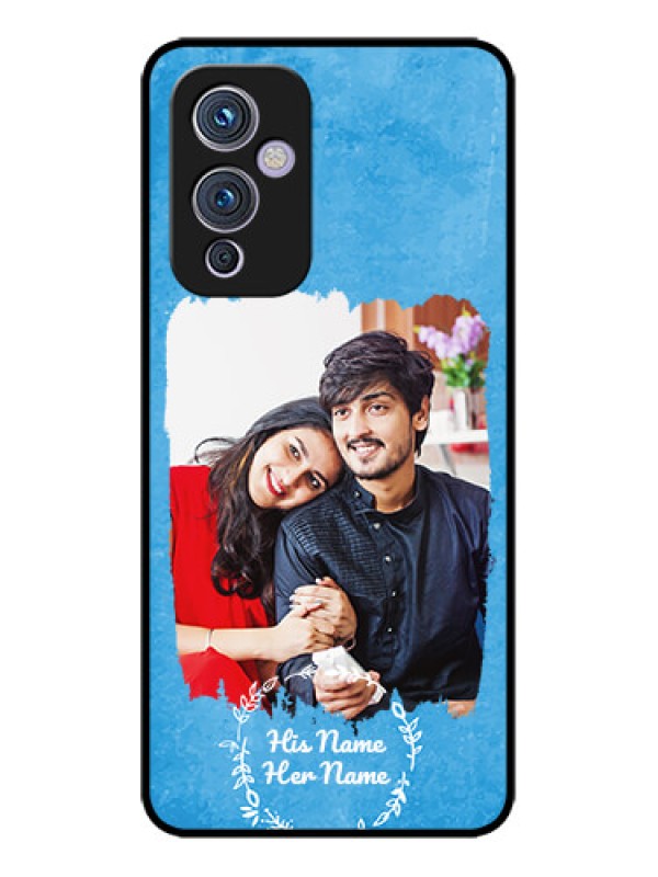 Custom OnePlus 9 5G Custom Metal Phone CaseBlue Color Vintage Design