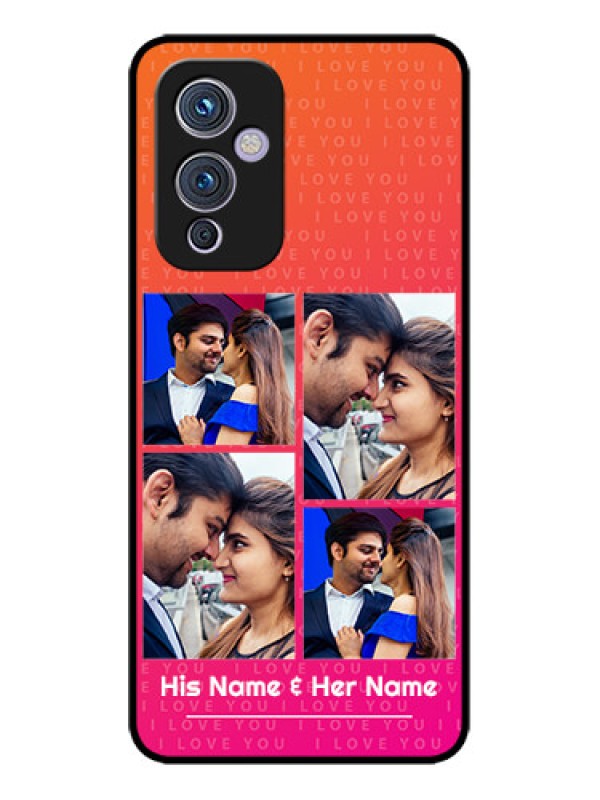 Custom OnePlus 9 5G Custom Metal Phone CaseI Love You Pink Design