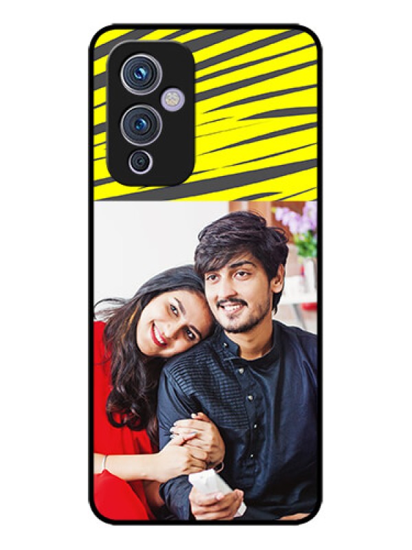 Custom OnePlus 9 5G Custom Metal Phone CaseYellow Abstract Design