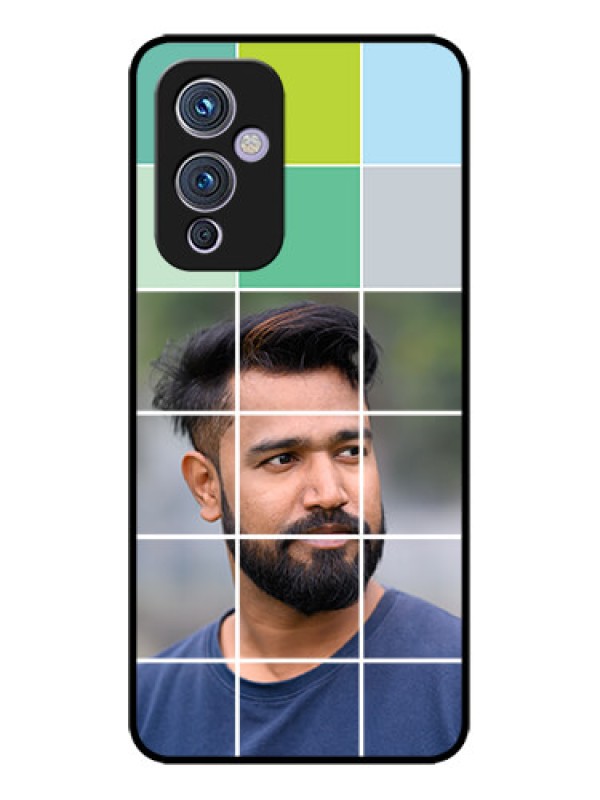 Custom OnePlus 9 5G Custom Metal Phone CaseWith White Box Pattern