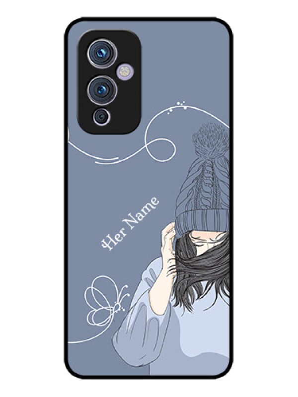Custom OnePlus 9 5G Custom Metal Phone CaseGirl In Winter Outfit Design
