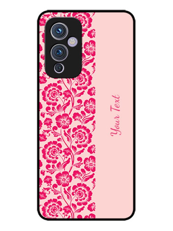 Custom OnePlus 9 5G Custom Metal Phone CaseAttractive Floral Pattern Design