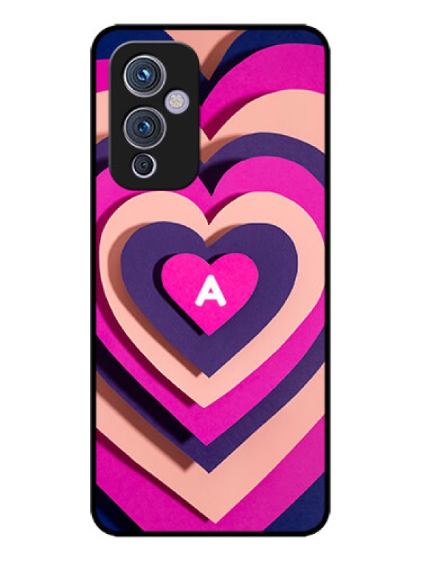 Custom OnePlus 9 5G Custom Metal Phone CaseCute Heart Pattern Design