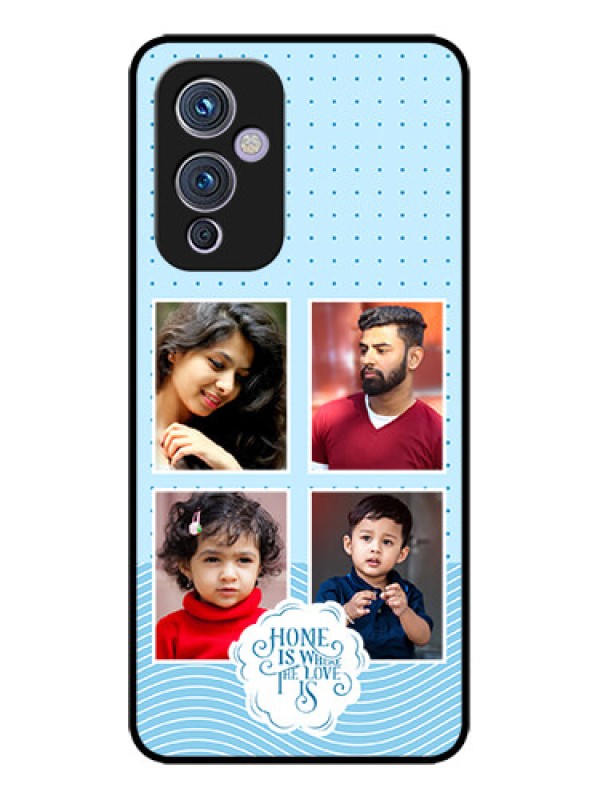 Custom OnePlus 9 5G Custom Metal Phone CaseCute Love Quote With 4 Pic Upload Design