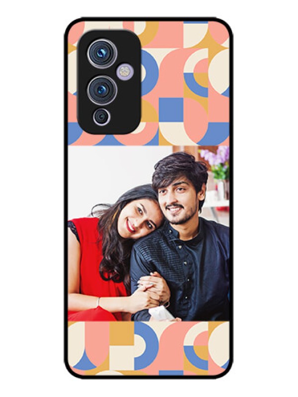 Custom OnePlus 9 5G Custom Metal Phone CaseSemi - Circle Maze Pattern Design