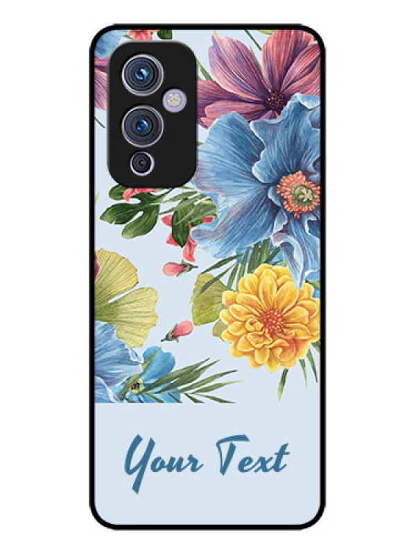 Custom OnePlus 9 5G Custom Metal Phone CaseStunning Watercolored Flowers Painting Design