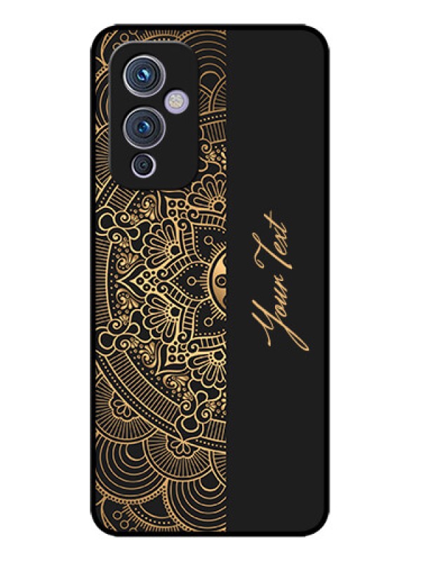 Custom OnePlus 9 5G Custom Metal Phone CaseMandala Art With Custom Text Design