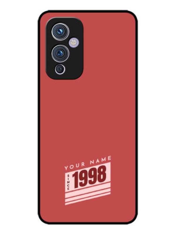 Custom OnePlus 9 5G Custom Metal Phone CaseRed Custom Year Of Birth Design