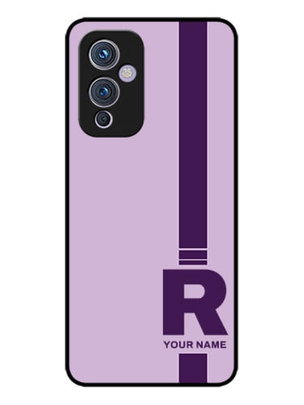 Custom OnePlus 9 5G Custom Metal Phone CaseSimple Dual Tone Stripe With Name Design