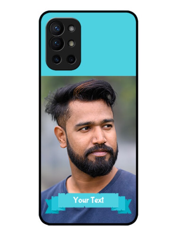 Custom OnePlus 9R 5G Custom Metal Phone CaseBlue Color Design
