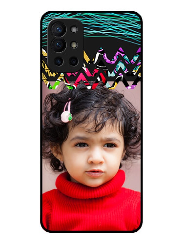 Custom OnePlus 9R 5G Custom Metal Phone CaseNeon Abstract Design