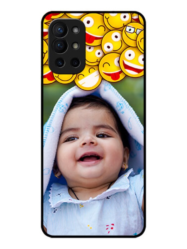 Custom OnePlus 9R 5G Custom Metal Phone CaseWith Smiley Emoji Design