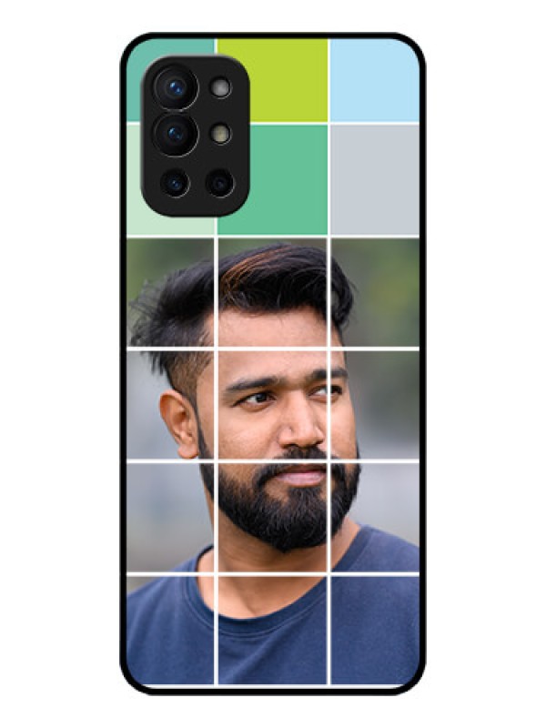 Custom OnePlus 9R 5G Custom Metal Phone CaseWith White Box Pattern