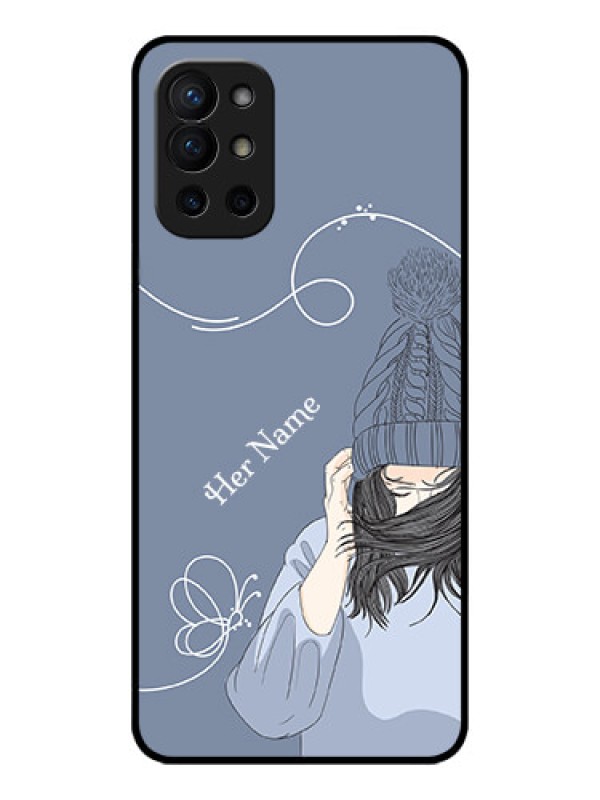 Custom OnePlus 9R 5G Custom Metal Phone CaseGirl In Winter Outfit Design