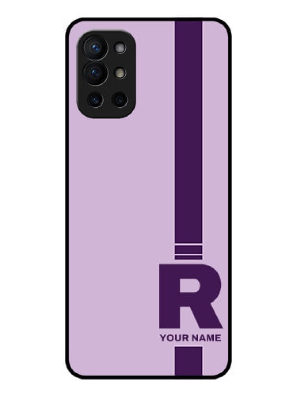 Custom OnePlus 9R 5G Custom Metal Phone CaseSimple Dual Tone Stripe With Name Design