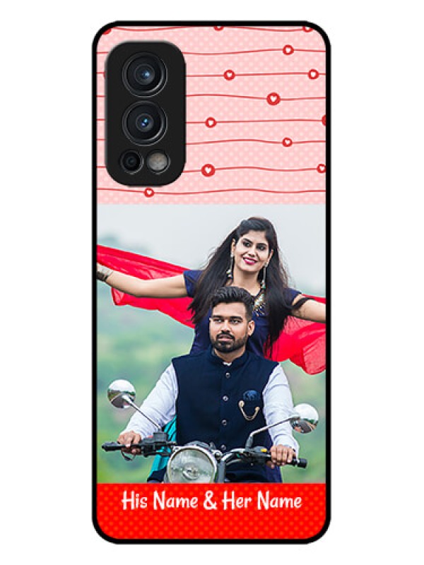 Custom OnePlus Nord 2 5G Custom Metal Phone CaseRed Pattern Case Design