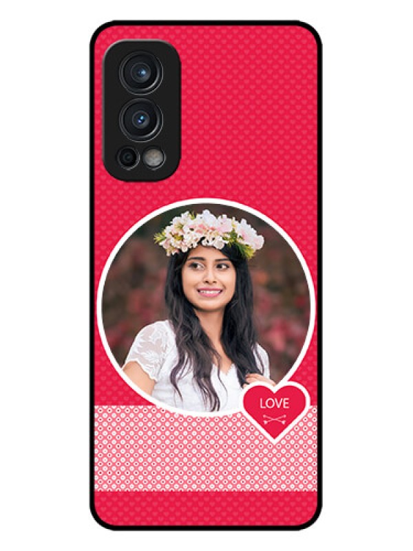 Custom OnePlus Nord 2 5G Custom Metal Phone CasePink Color Pattern Design