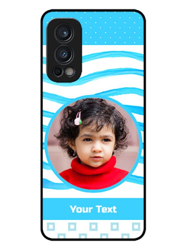 Custom OnePlus Nord 2 5G Custom Metal Phone CaseSimple Blue Case Design