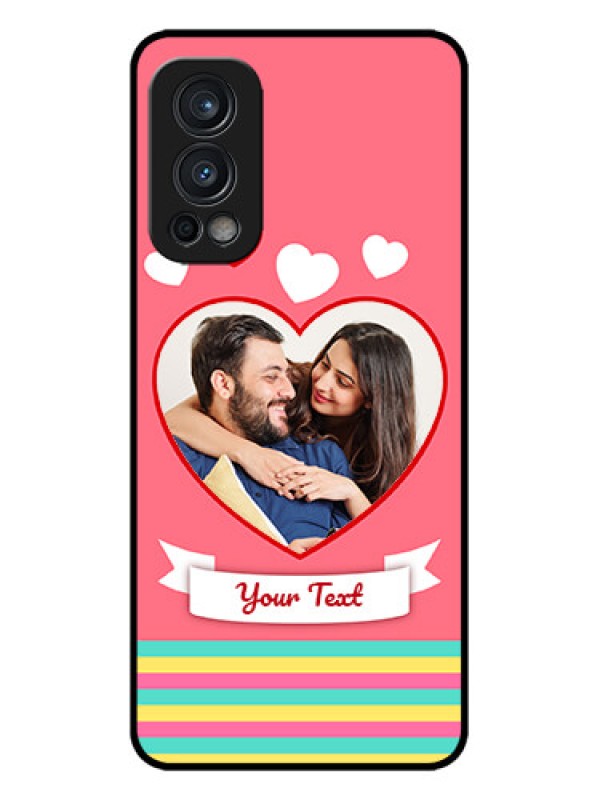 Custom OnePlus Nord 2 5G Custom Metal Phone CaseLove Shapes Doodle Design