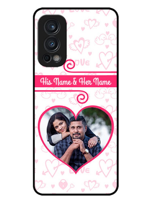 Custom OnePlus Nord 2 5G Custom Metal Phone CaseHeart Shape Love Design