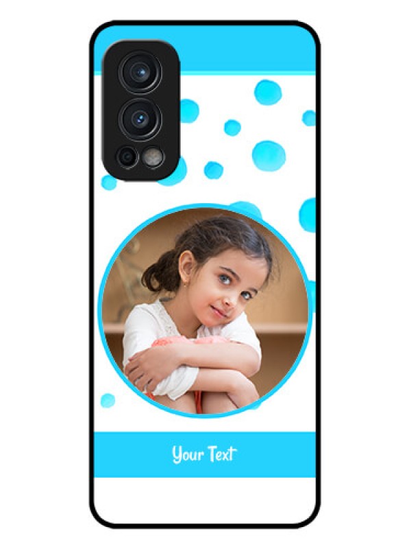 Custom OnePlus Nord 2 5G Custom Metal Phone CaseBlue Bubbles Pattern Design